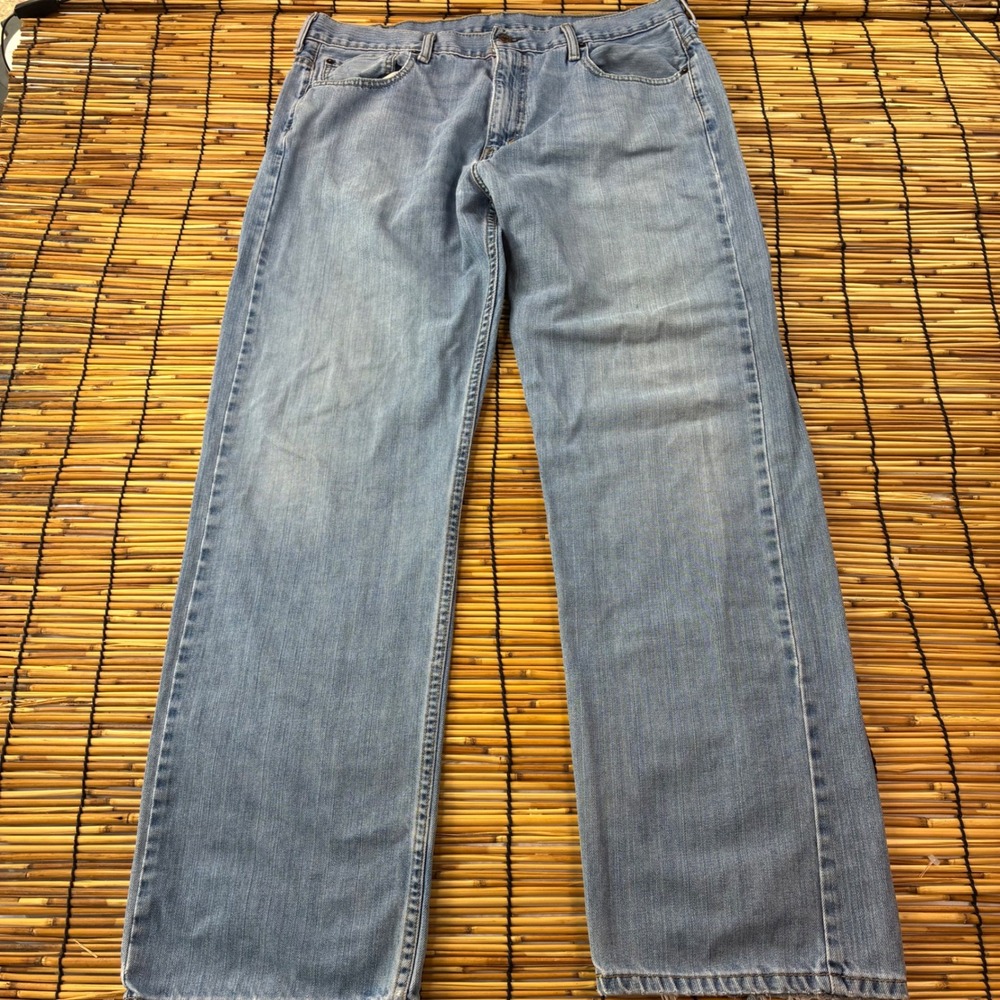 Levis 569 Loose Straight Jeans Mens 36x34 Light Wash Blue Denim 100% Cotton